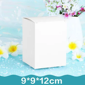 

9*9*12CM White Event Cardboard Folding Paper Packing Box Cosmetic Gift Essence Bottle Paper Boxes 200pcs\lot Free shipping