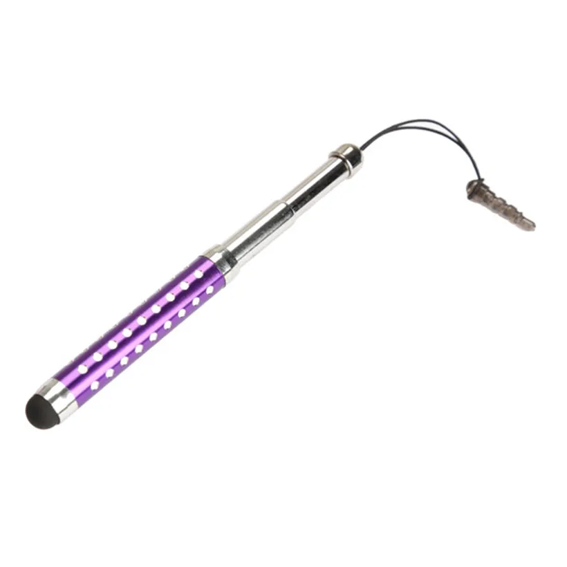 Capacitive Touch Screen Stylus Pen Retractable Three-tier With Rhinestone for Smart Cell Phone Tablet PC Accessories 1Pc