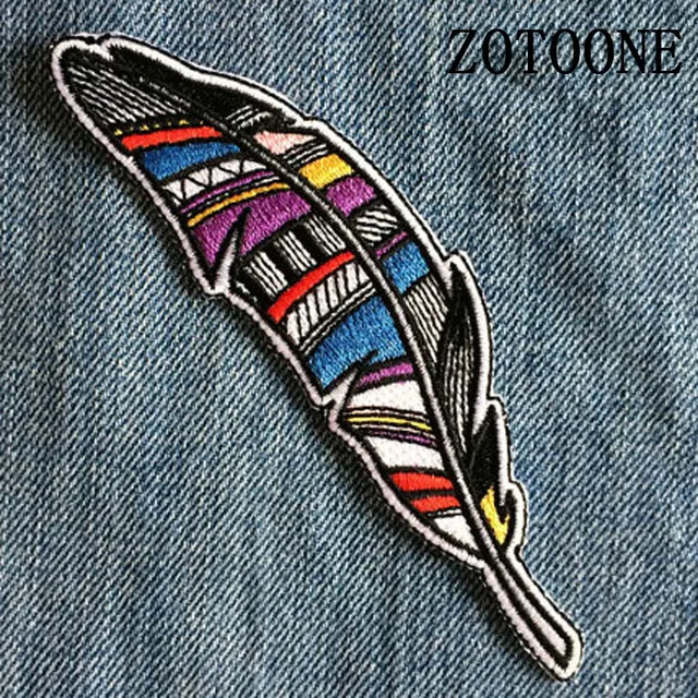 new feather badges kids jacket stickers cheap embroidered cartoon