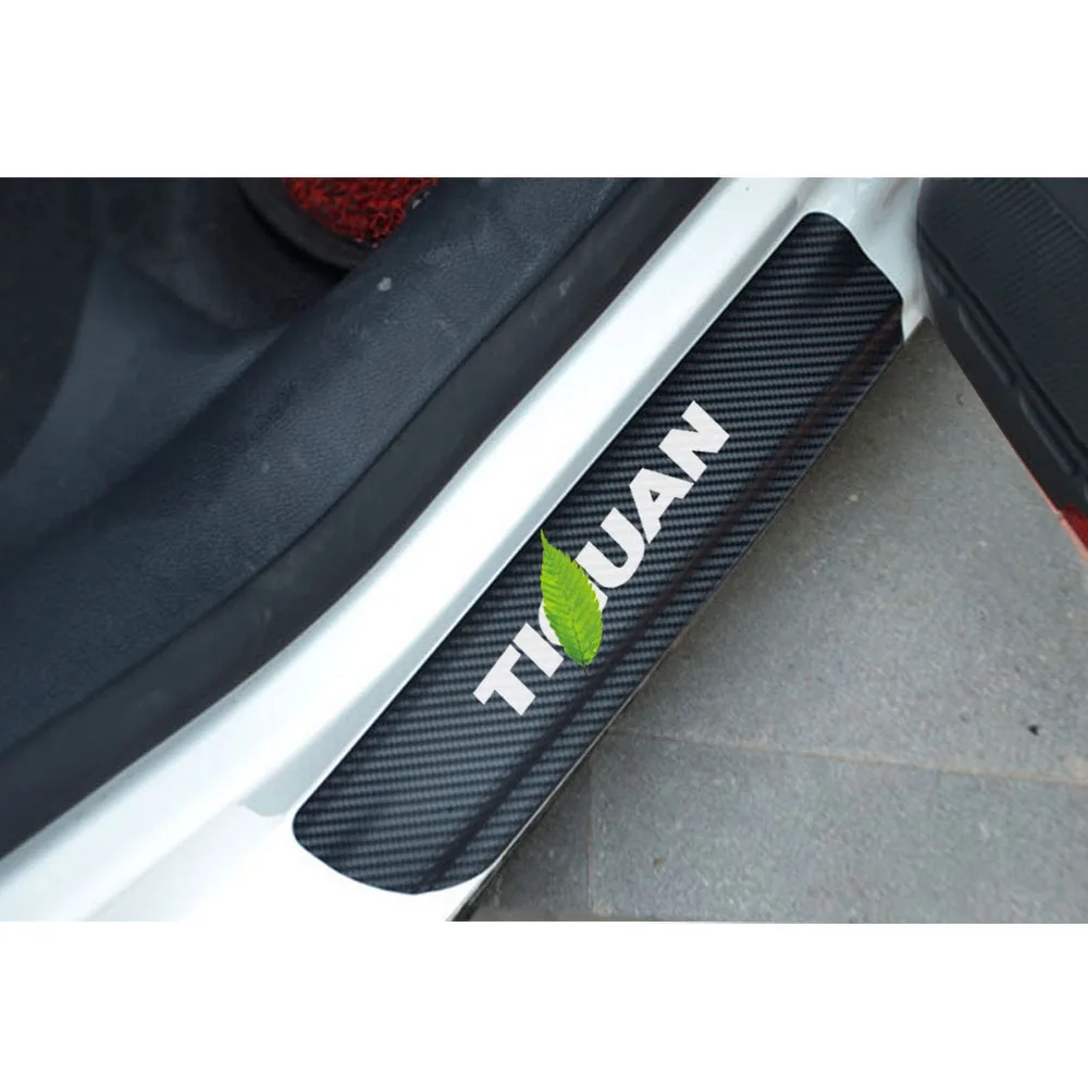 Двери автомобиля протектор углеродного волокна защитные педали порог дверь Kick защита частей автомобиля Наклейка для Volkswagen Beetle TIGUAN
