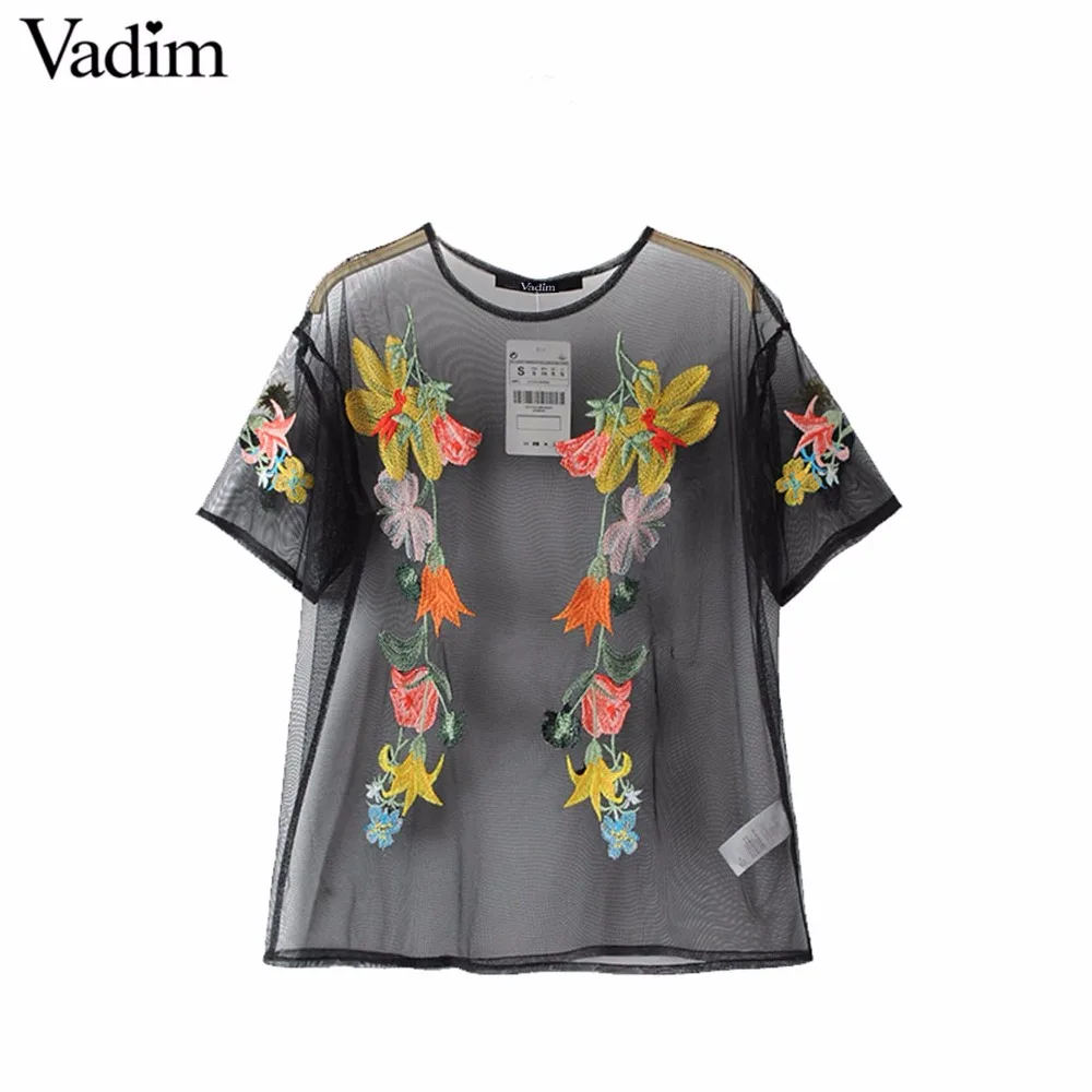 oversized floral mesh top