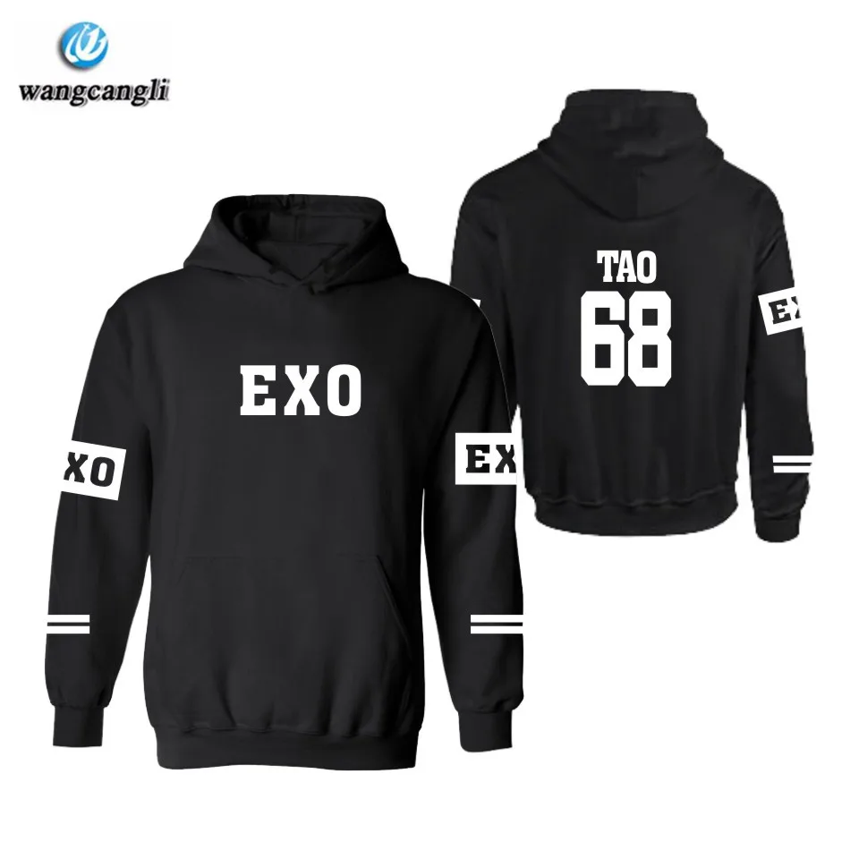 Корейские толстовки Kpop EXO для женщин и мужчин пуловер на весну осень толстовка с