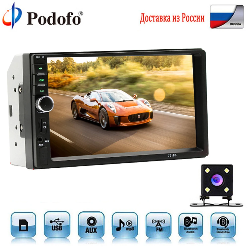 Podofo 7018B Car audio 7 2 DIN autoradio Stereo Touch Screen Bluetooth auto Radio Video car