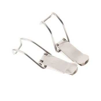 

ZLinKJ 2PCS Simple Window Cabinet J115B Hardware Cabinet Boxes Spring Loaded Latch Catch Toggle Iron Hasp For Sliding Door