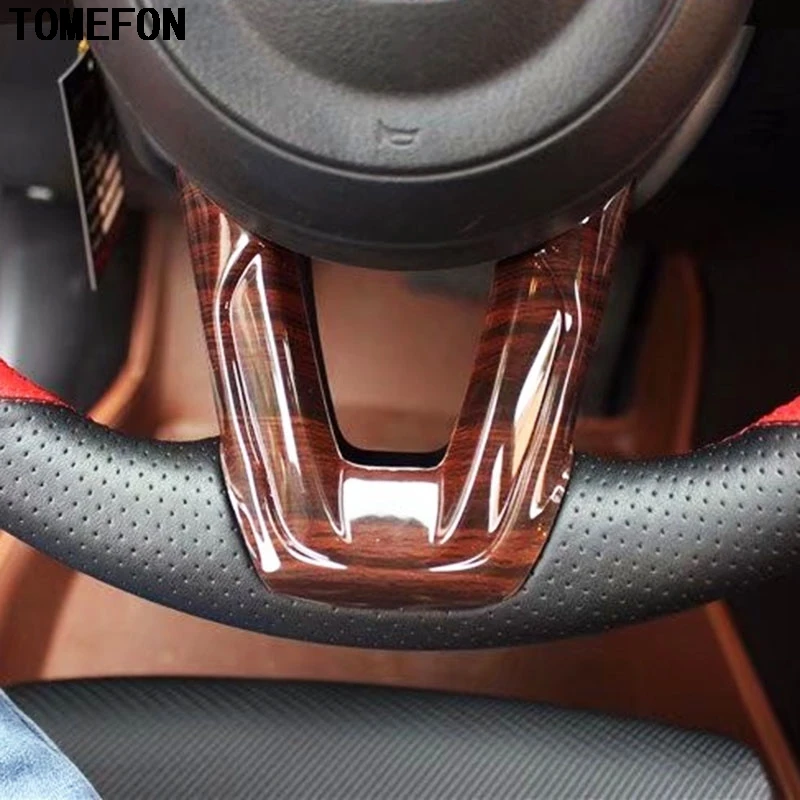 

TOMEFON NEW! Wood Grain Steering Wheel Interior Accessories For MAZDA 3 MAZDA 6 CX-5 CX-9 CX9 2017 2018 Car Interior styling