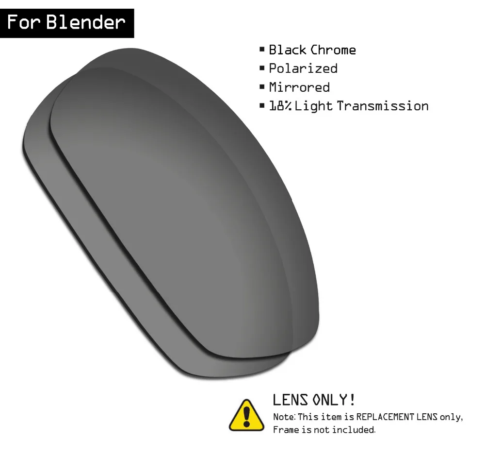 SmartVLT Polarized Sunglasses Replacement Lenses for Oakley Blender - Black Chrome