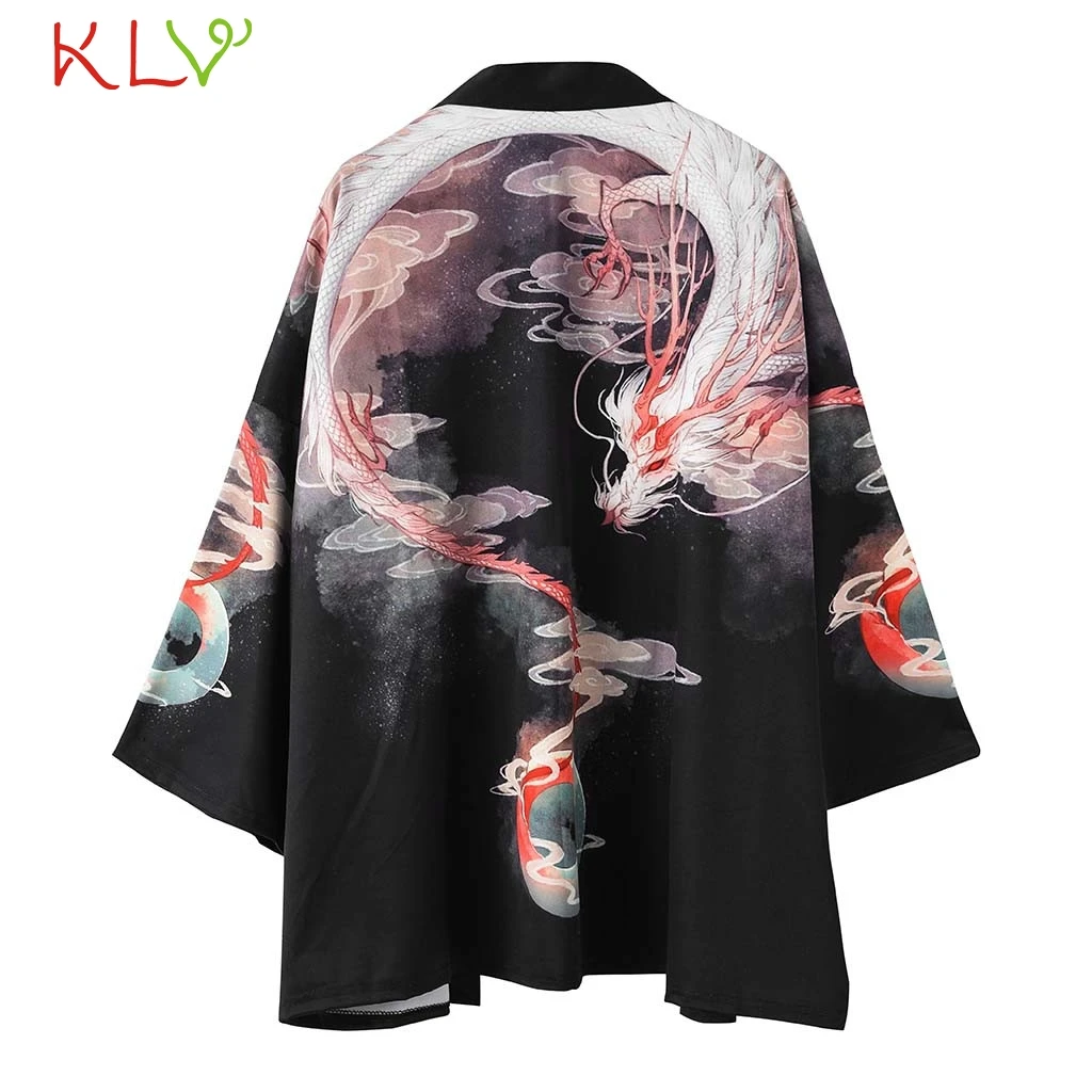 Кимоно для пары, кардиган для женщин и мужчин, цветочное кимоно Mujer, длинное, лето, Кимоно размера плюс, Пляжная блуза Harajuku Femininas 19Apr24 - Цвет: E