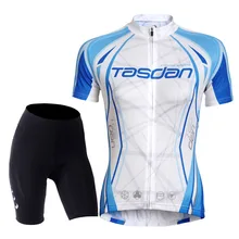 Tasdan Womens Cycling Jerseys Set Short Sleeve Bike Bicycle Jerseys Suit Custom Cycling Jerseys Bib Short Sets Sports Clothing dhl free shipping synthetic embroidery ice hockey jerseys wholesale custom jerseys p060