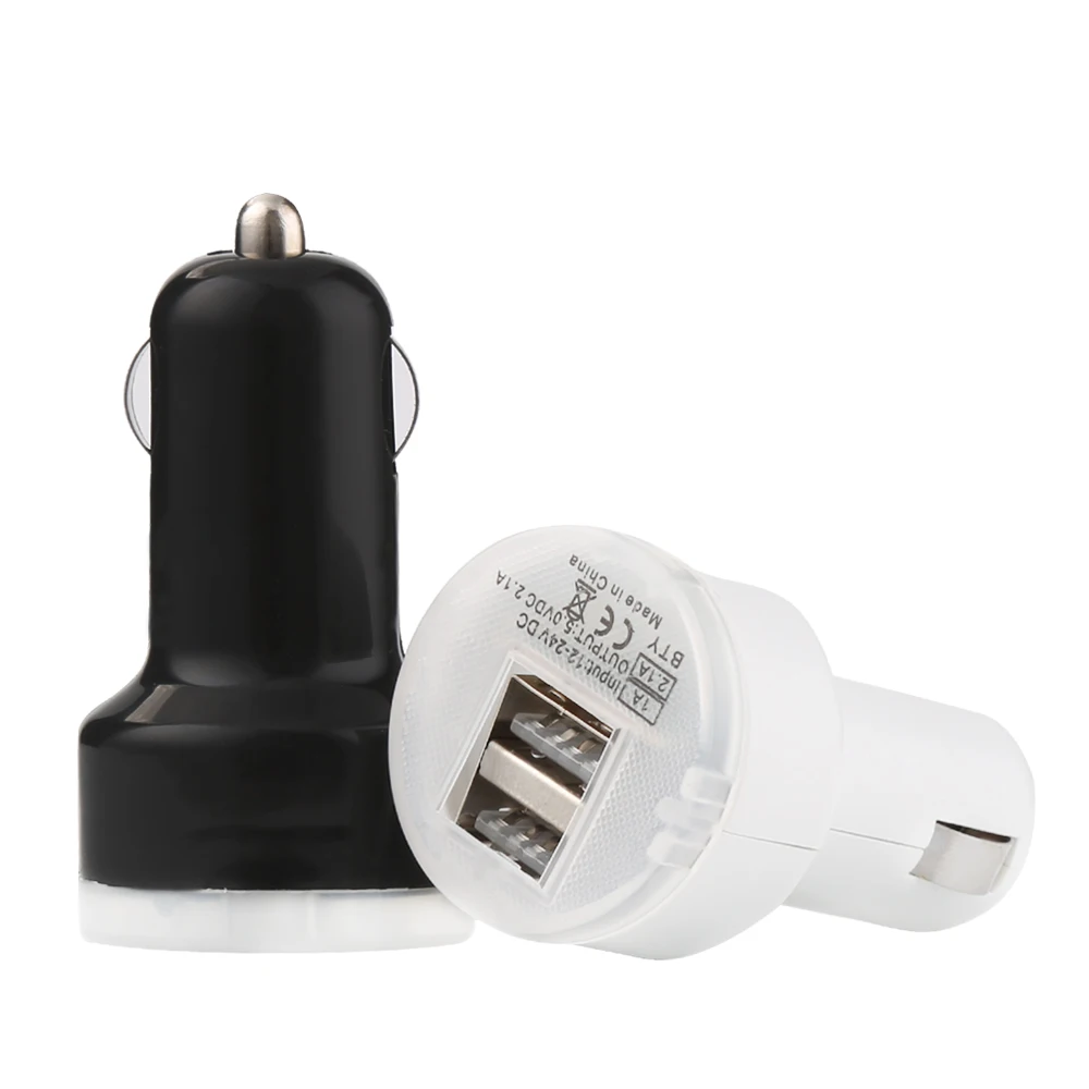 

New Micro Universal Dual 2 Port USB Car Charger For iPhone For iPad Mini Car Charger AdapterCar lighter car-styling