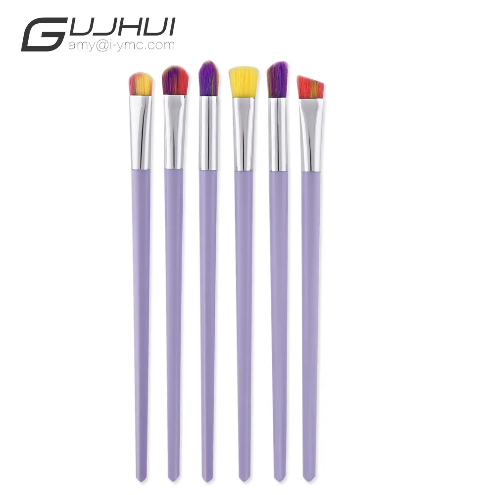 GUJHUI 6PCS Professional Make Up Foundation Eyebrow Eyeliner Blush Cosmetic Concealer Brushes For Face Make Up Beauty top qualiy