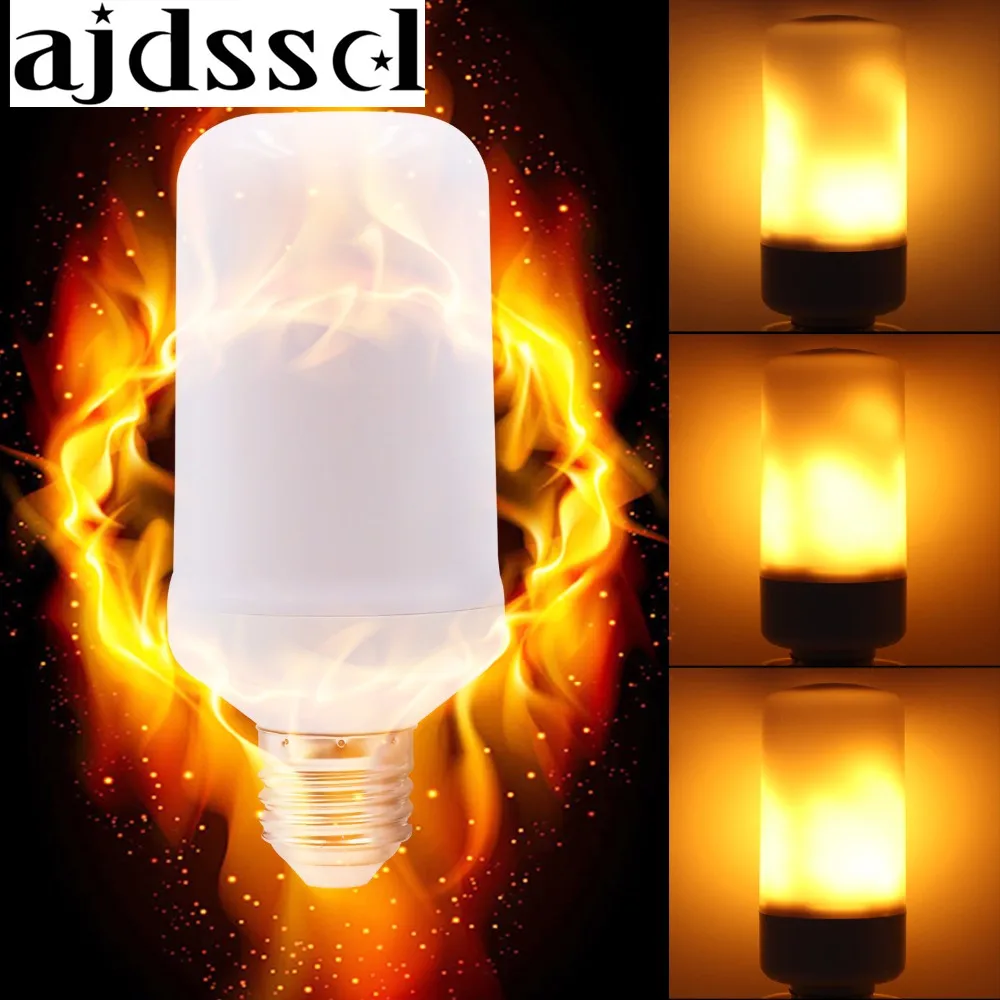 E27 E26 2835 LED Flame Effect Fire Light Bulbs Creative Lights Flickering Emulation Vintage Atmosphere Decorative Lamp