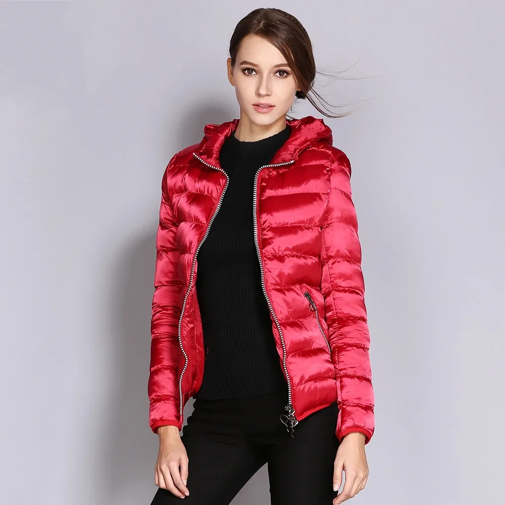 Women Jacket Winter Parka 2018 Coat Red Causal Hooded Coats Cotton ...