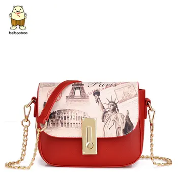 

Beibaobao Fashion Lock Printing Design Women Messenger Bags Female Women Bag Bolsas Simple Cross-body Bags Leather Clutch B172