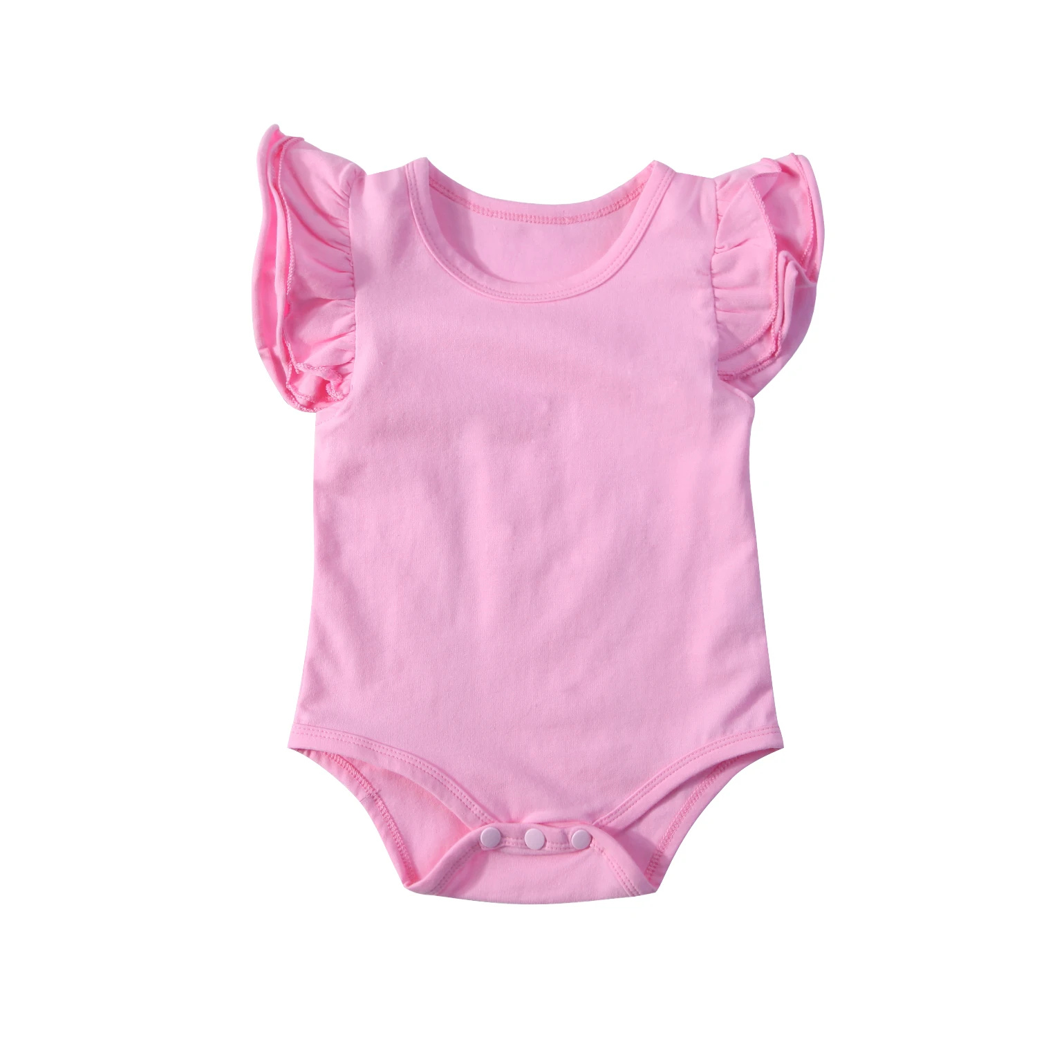 Детские Обувь для девочек мальчик оборками ползунки из хлопка комплекты одежды для новорожденных Комбинезоны - Цвет: Розовый