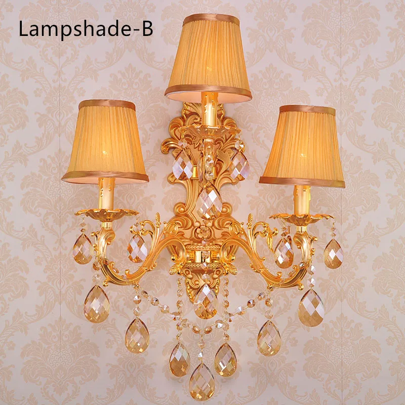  k9 crystal wall sconce gold bedside lamp hotel sconce home lighting bathroom E14 lights for home le - 32796197591