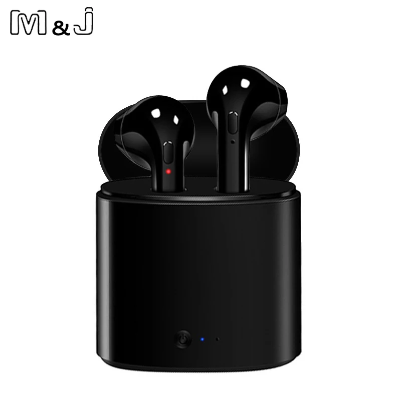 M & J TWS بلوتوث سماعات i7s البسيطة صحيح سماعة لاسلكية صغيرة داخل الأذن سماعة ل apple سماعات فون الروبوت شحن مربع سامسونج