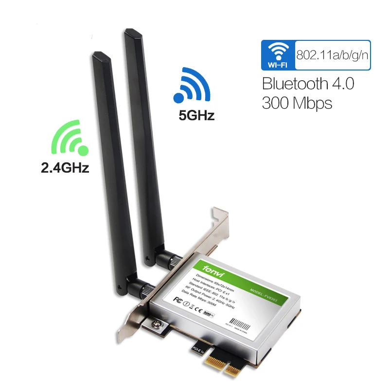 Двухдиапазонный беспроводной Wifi адаптер настольный беспроводной-N WLAN Wi-Fi BT 4,0 Bluetooth 802,11 a/b/g/n 600 Мбит PCI-Express 1X/8X/16X карта