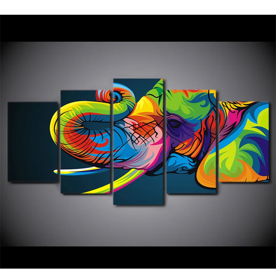 

diy 5 pcs/set DIY 5D Diamond Mosaic Home Decoration Diamond Painting Cross Stitch Kits Color Elephant Diamond Embroidery Pattern