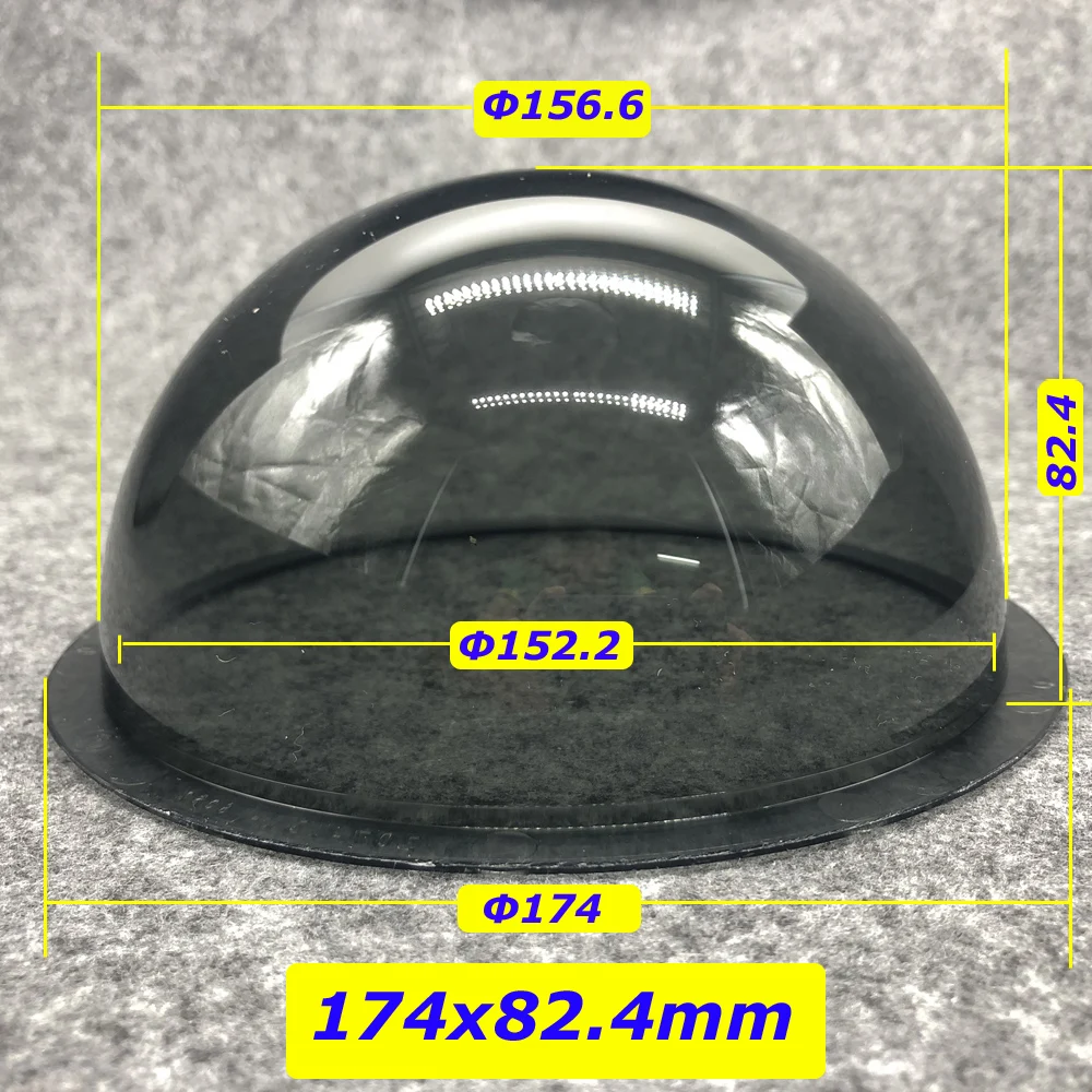 6.2 inch Outer Dark Gray Acrylic Dome Camera Lens Housing Transparent