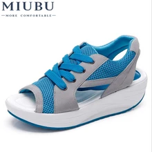 MIUBU Fashion Summer Women's Sandals Casual Mesh Breathable Shoes Comfortable Wedges Sandals Lace Platform Sandalias цена MIUBU Fashion Summer Women's Sandals Casual Mesh Breathable Shoes Comfortable Wedges Sandals Lace Platform Sandalias цены онлайн