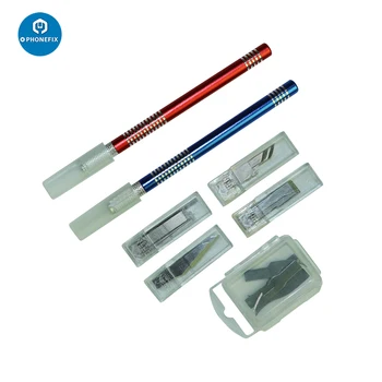 

10 IN 1 Non-Slip Metal Scalpel Knife Tools Kit Small Cutter Engraving Craft Knives for Mobile Phone PCB DIY Repair Hand Tools