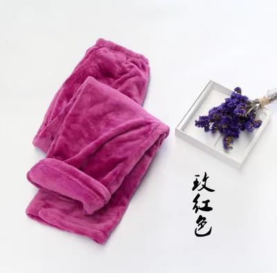 Flannel Pajama Pants Men And Women Autumn Winter Models Thick Coral Fleece Solid Color Warm Trousers Home Pants As020 (7)