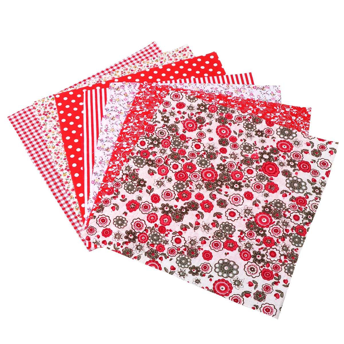25cm*25cm Assorted Pattern Floral Cotton Fabric Cloth For DIY Crafts Sewing 7pcs