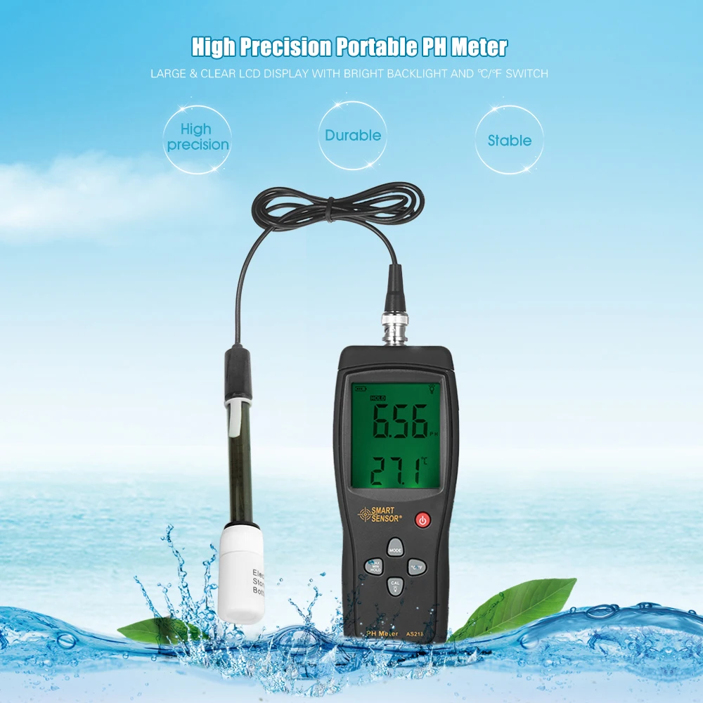 Умный датчик AS218 прибор для измерения pH для аквариума Высокоточный Подкислитель тестер качества питьевой воды анализатор температуры подсветка