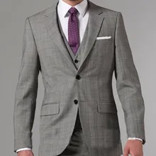 Итальянский шерстяной костюм из камвольной шерсти, незаменимый серый костюм принца вельского из трех предметов, свадебные костюмы для жениха, смокинги