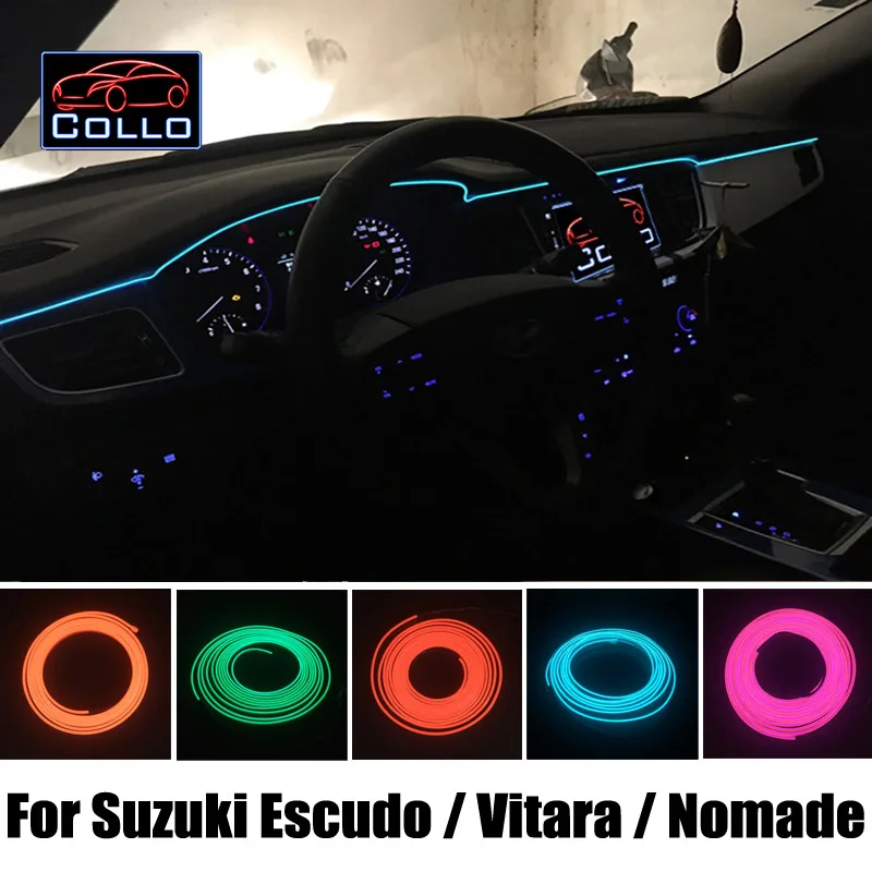 

9M A Set EL Wire For Suzuki Escudo / Grand Vitara JP SZ / Grand Nomade / Car Flexible Neon Cold Light / Console Decorative Strip