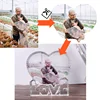 Customized Love Heart Crystal Photo Frame Personalized Picture Frame Wedding Gift for Guests Birthday Souvenir Father's Day Gift ► Photo 3/6