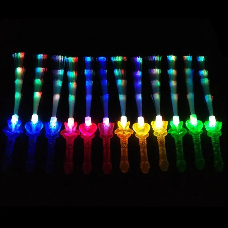 Светодиодный мигающий волоконный палочки детские светящиеся палочки светящиеся концертные палочки реквизит для болельщиков Подарочная игрушка Хэллоуин сверкающие принадлежности для вечеринки