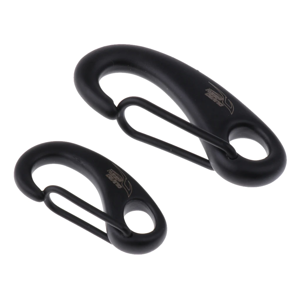 Perfeclan Spring Snap Hook Clip Quick Link Carabiner Scuba Diving Snorkeling Accessories Black 50mm/70mm 