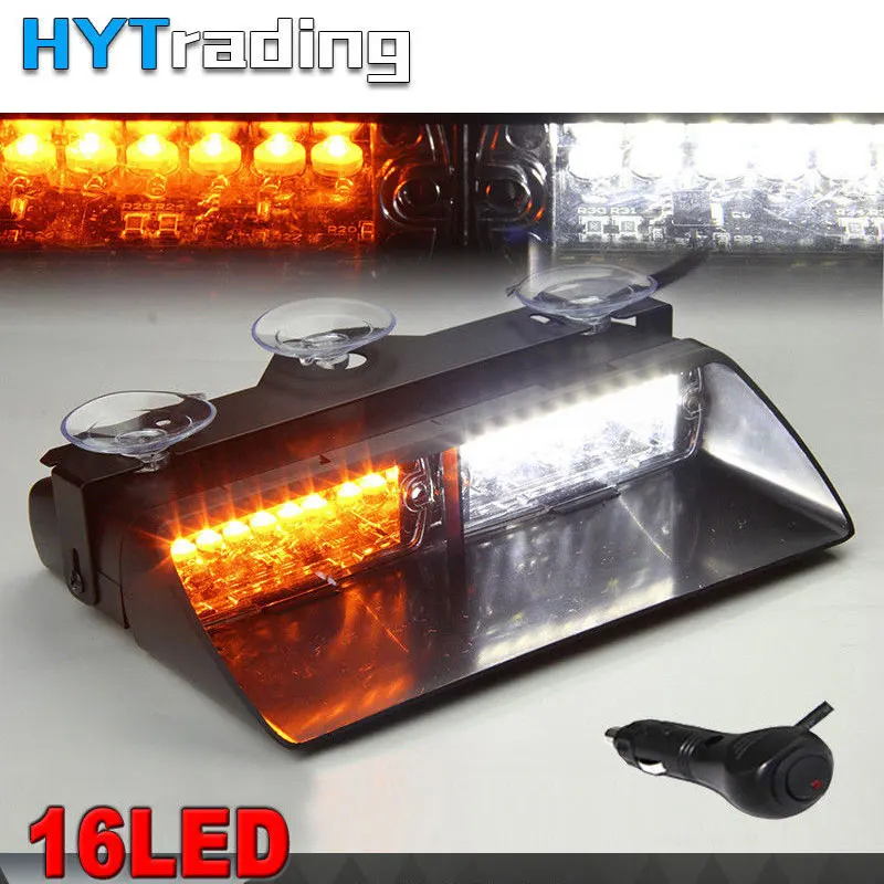 

16 LED 18 Flashing Model 12V Car Truck Emergency Flasher Dash Strobe Warning Light Day Running Flash Led Police Lamp