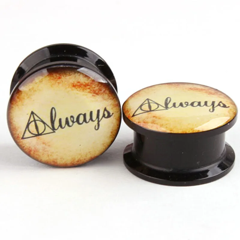 

1Pair Vintage Letters Always Ear Plugs Reamer Ear Tunnel Screw Gauges Flesh Body Piercing Stretching Expander Women Men Jewelry