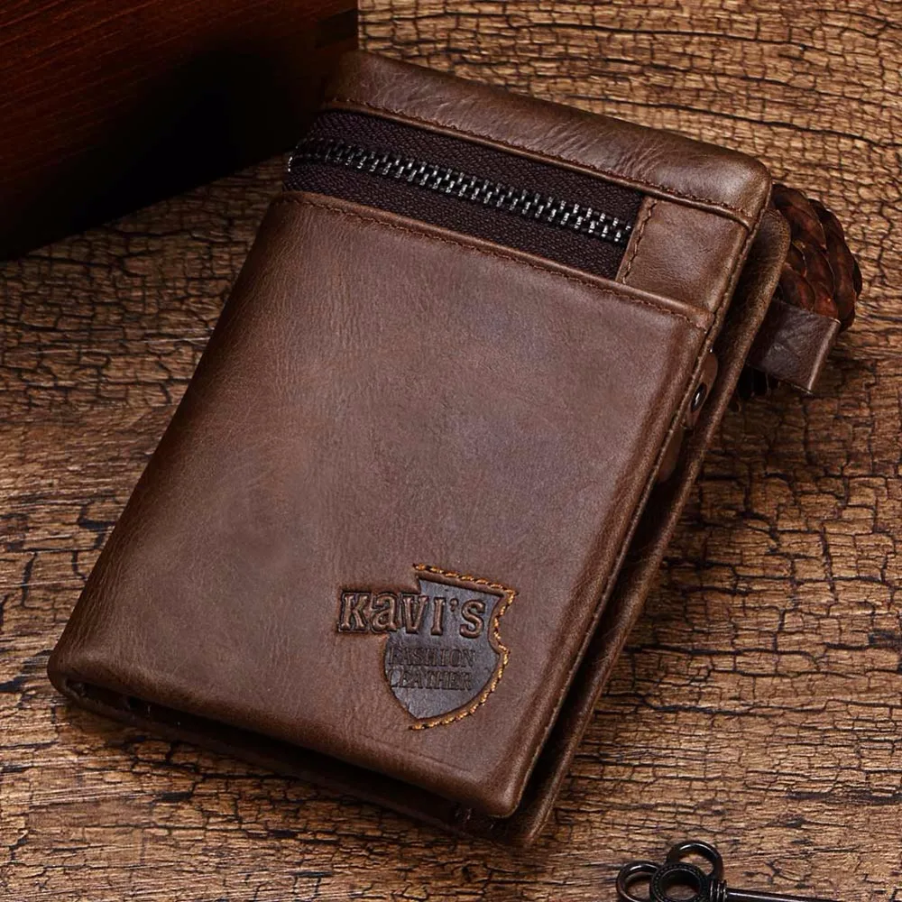 KAVIS из натуральной кожи кошелек Для мужчин портмоне с держатель для карт мужской карманные деньги сумка Portomonee небольшой кошелек, портфель для денег