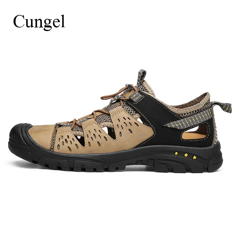 Cungel/Мужская Уличная походная обувь; сезон весна-лето; дышащие мягкие сандалии; обувь для альпинизма; нескользящая прогулочная обувь