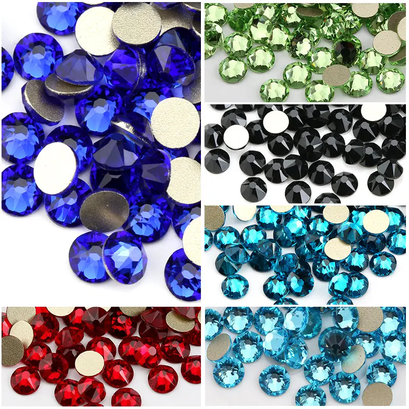 

SS20 Many Colors 8 big + 8 small Cut Facets Nail Rhinestone Crystal Flatback Non Hotfix Rhinestones Decoration Crystal Stones