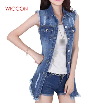 

Summer 2020 New Women Korean Version Of Large Size Cowboy Jacket Fashion Tassel Ladies Denim Sleeveless Vest Jackets