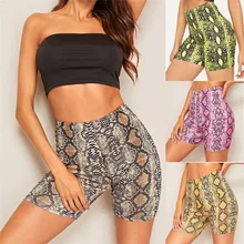 Модные женские короткие летние леггинсы с принтом змеиной кожи Спортивные Повседневные Шорты Для Езды На Велосипеде плотная Спортивная одежда для бега и 4m22