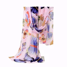 New Fashion Women Lady Winter Classic Butterfly Print Shawls Scarf Scarves Chiffon Soft Long Scarf Size160