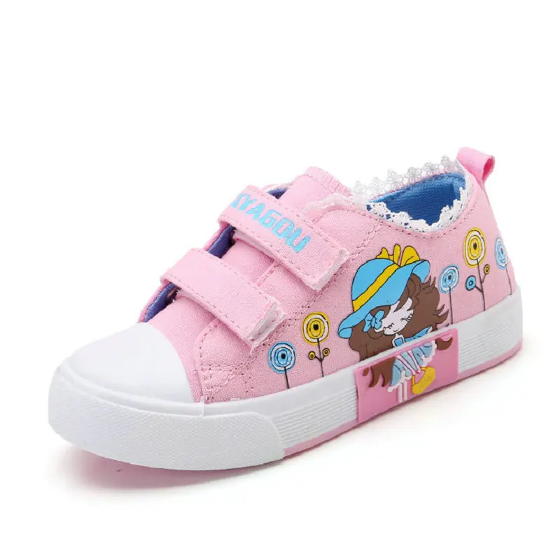 

Children shoes girls sneaker 2017 New Spring Autumn Candy color Lace-Up Child canvas shoes Boys High White Kids shoes for girls