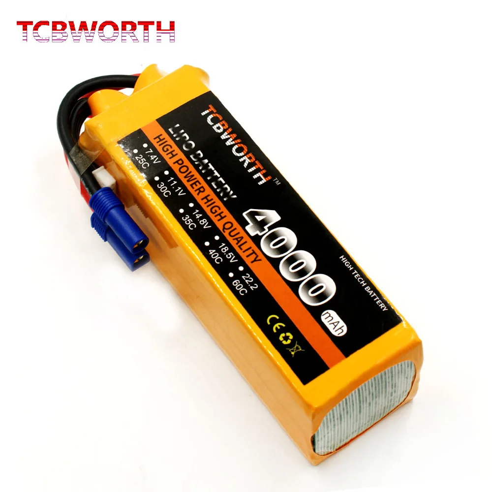 TCBWORTH 6S 22.2V 4000mAh 25C LiPo XT60