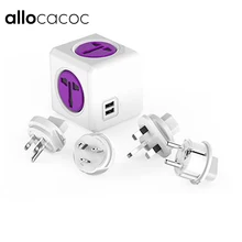 Allocacoc PowerCube умная розетка EU/US/UK/австралийская вилка 4 розетки двойной 2 адаптер usb-портов универсальная розетка для жизнь в путешествии