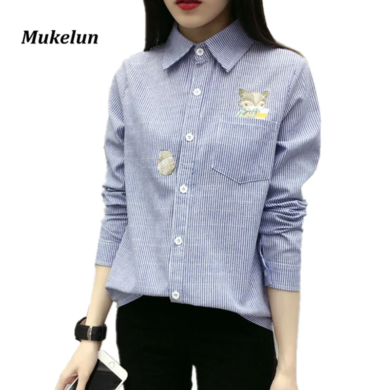 النساء 2019 الربيع الكورية أزياء عارضة الإناث قمم النساء طباعة البلوزات طويلة الأكمام المدرسة فتاة شريط التطريز البلوزات قمصان النساء 2019 الربيع الكورية أزياء عارضة الإناث قمم النساء طباعة البلوزات طويلة الأكمام المدرسة فتاة شريط التطريز البلوزات قمصان