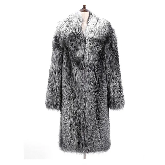 Men's Luxury North Winter Warm Faux Fur Long Jacket 2018 Brand New ...