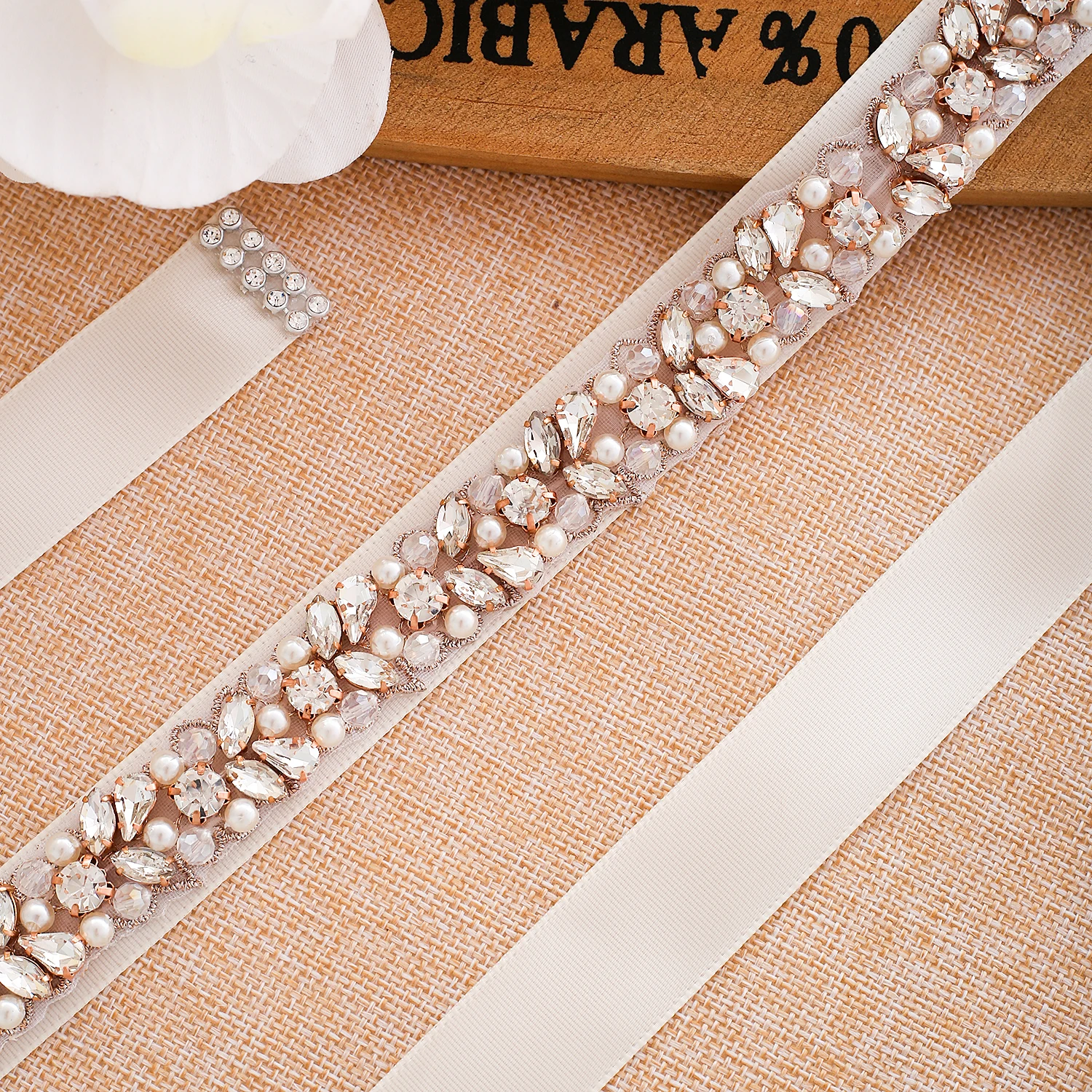 Rose Gold Belt Diamond Flower Belts Bridal Sash Crystal Belt Rhinestone Wedding Belt For Wedding Dresses SD134BRG