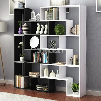

8859 Display Cabinet Multi-Color Living Room Wine Cabinet Modern Bedroom Book Rack Children Landing Wooden Bookshelf Bookcase