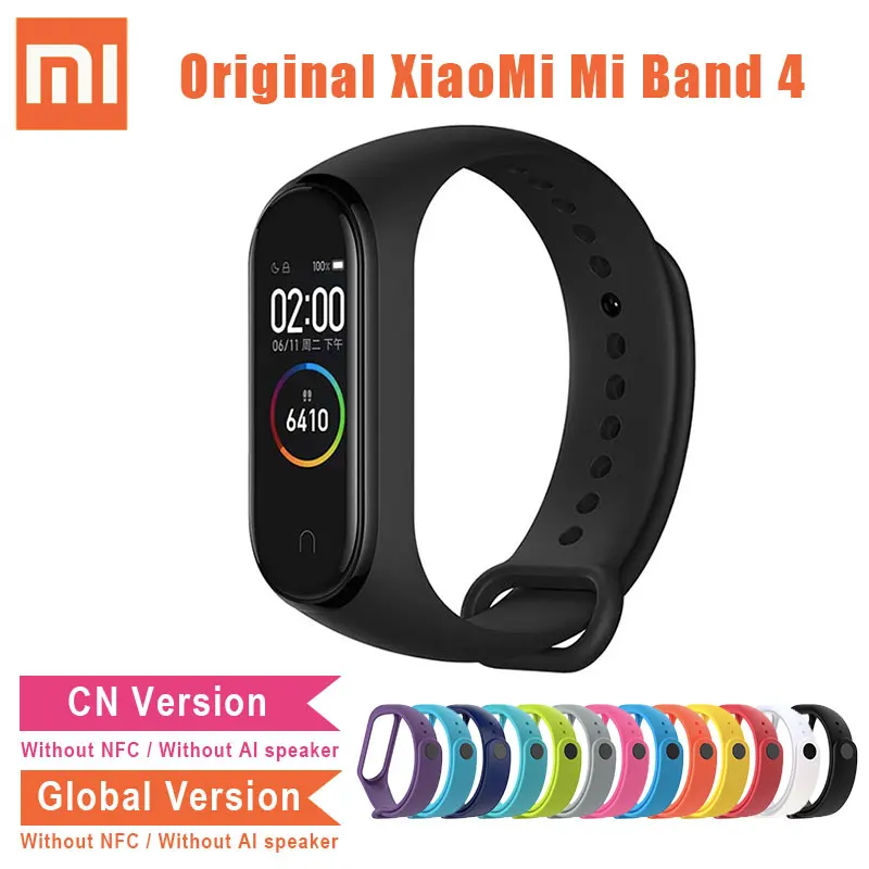 Xiaomi mi Band 4 глобальная версия CN версия браслет mi Band 4 цветной сенсорный экран Смарт-браслет умный браслет