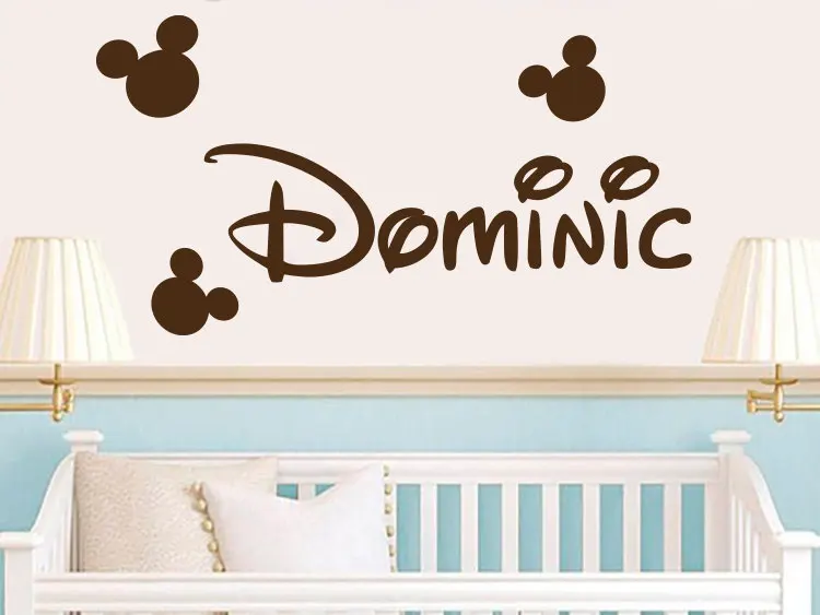 

Personalzied Name Mickey Mouse Wall Decal Sticker Mickey Head Name Kids Nursey Room Wall Sticker Art Vinyl Mural M-113
